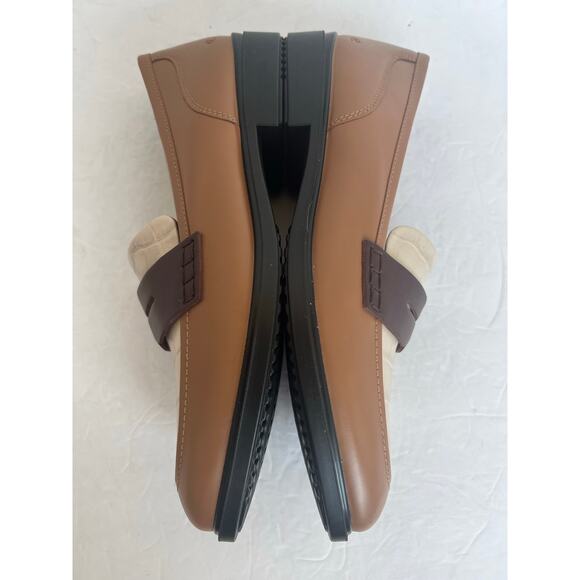 NWT ECCO Classic 15 Dressy Leather Cream Brown Slip On Comfort Penny Loafers 10 - Picture 7 of 11